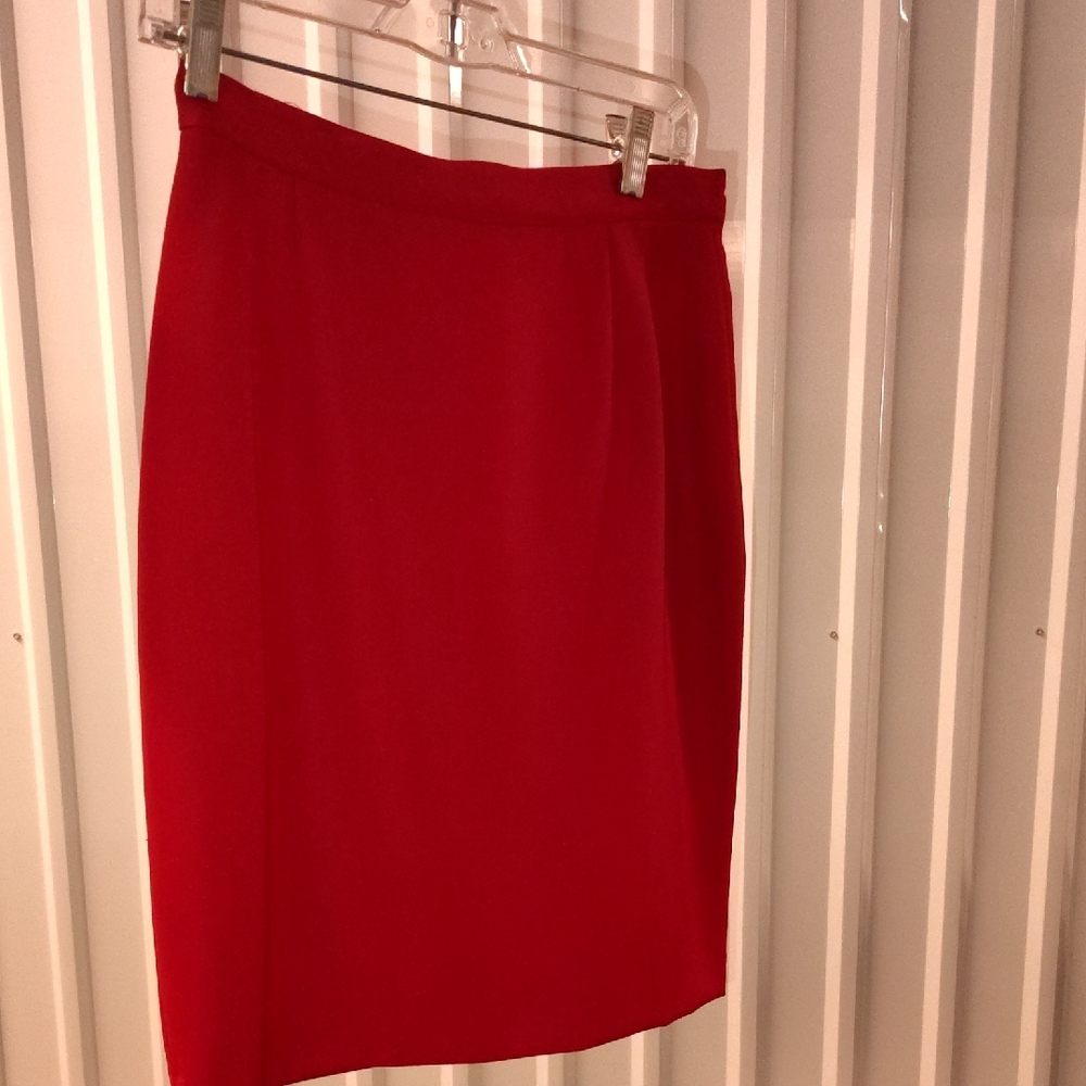 Calvin Klein Collection Red Pencil Skirt